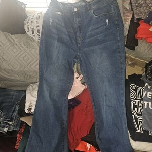 SHEIN Blue Flare & Wide Leg Jeans